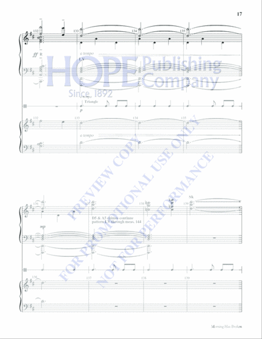 Morning Has Broken Morning Has Broken Handbell Choir scores gallery preview page 17