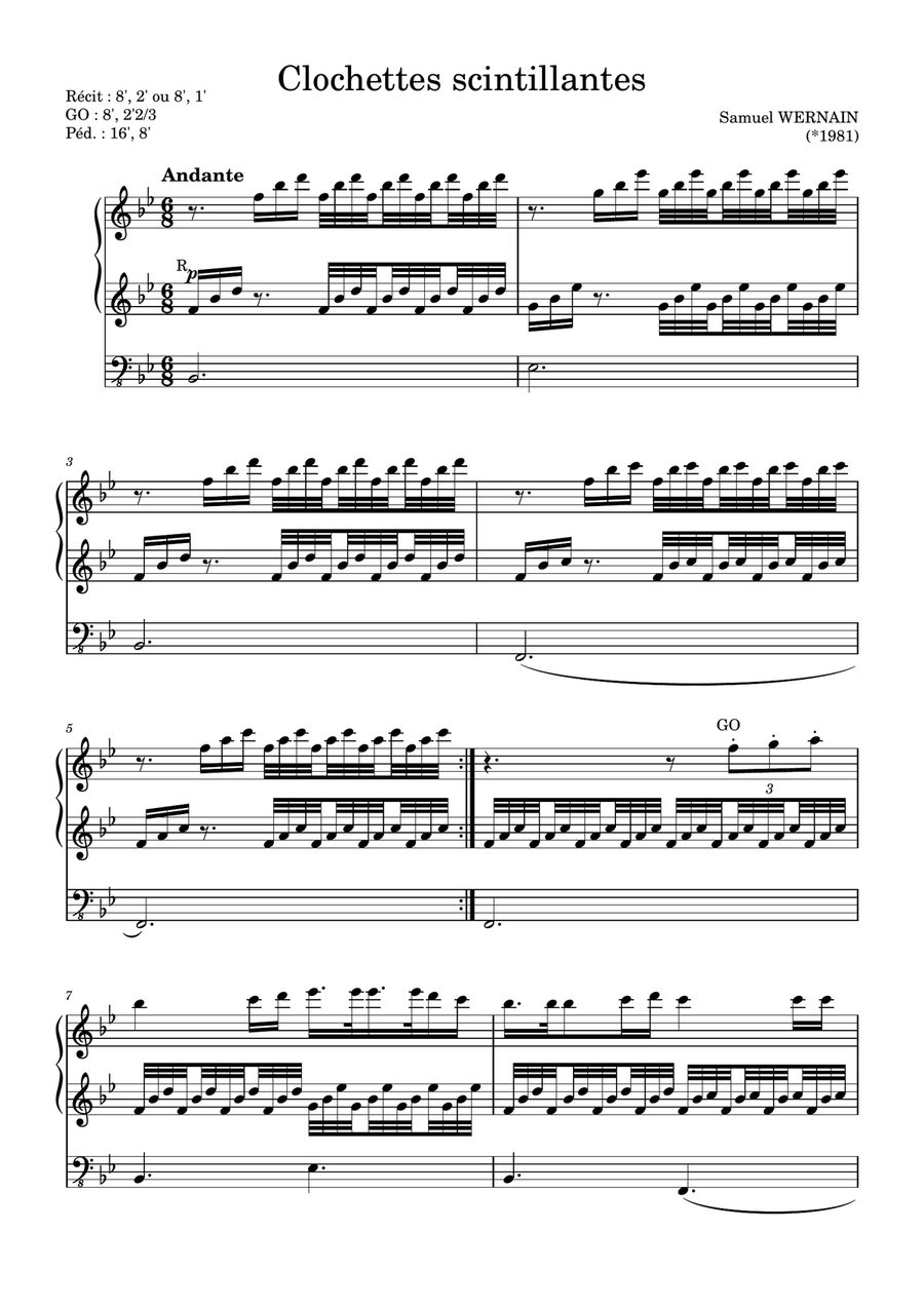 Clochettes scintillantes (Twinkling Bells) Organ Solo scores gallery preview page 1