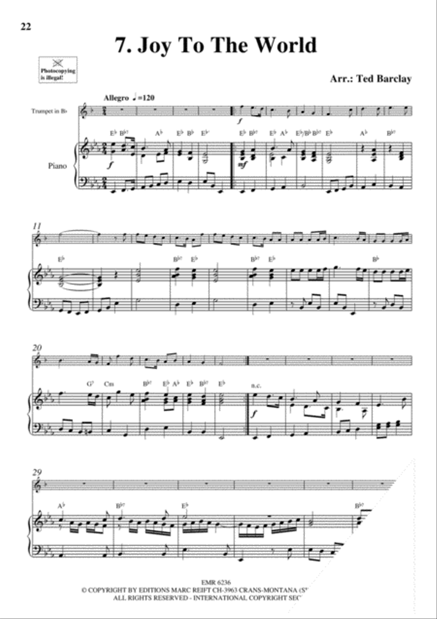 10 Easy Christmas Solos Trumpet Solo scores gallery preview page 9