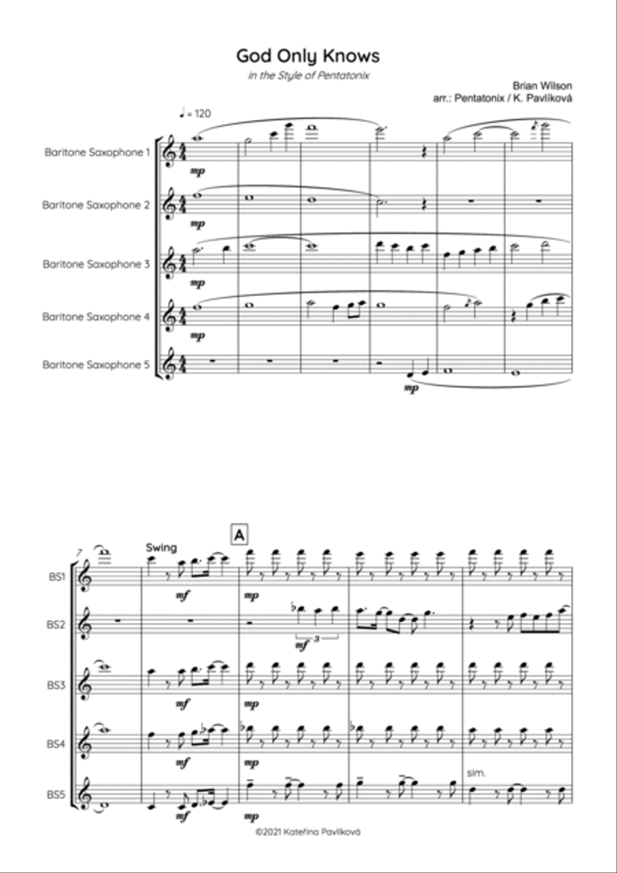 God Only Knows God Only Knows Woodwind Quintet scores gallery preview page 2