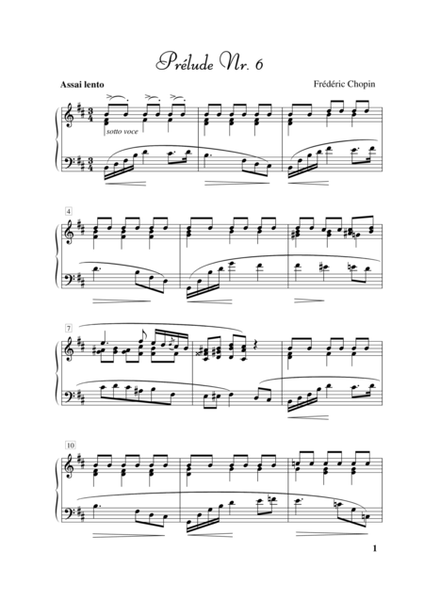 Frédéric Chopin-----Three Easy Preludes for Piano no. 4 no. 6 no. 7