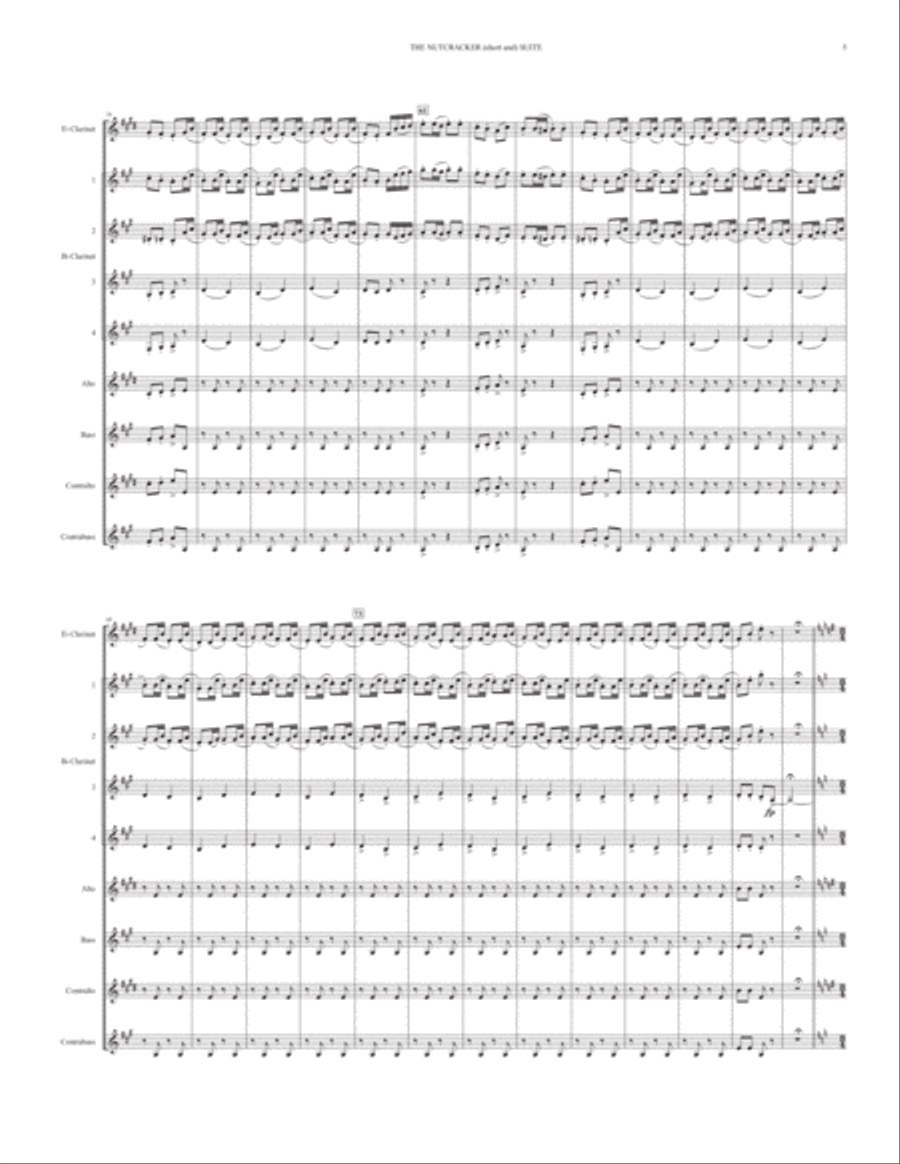 THE NUTCRACKER (short and) SUITE (for Clarinet Choir) Clarinet Choir scores gallery preview page 5