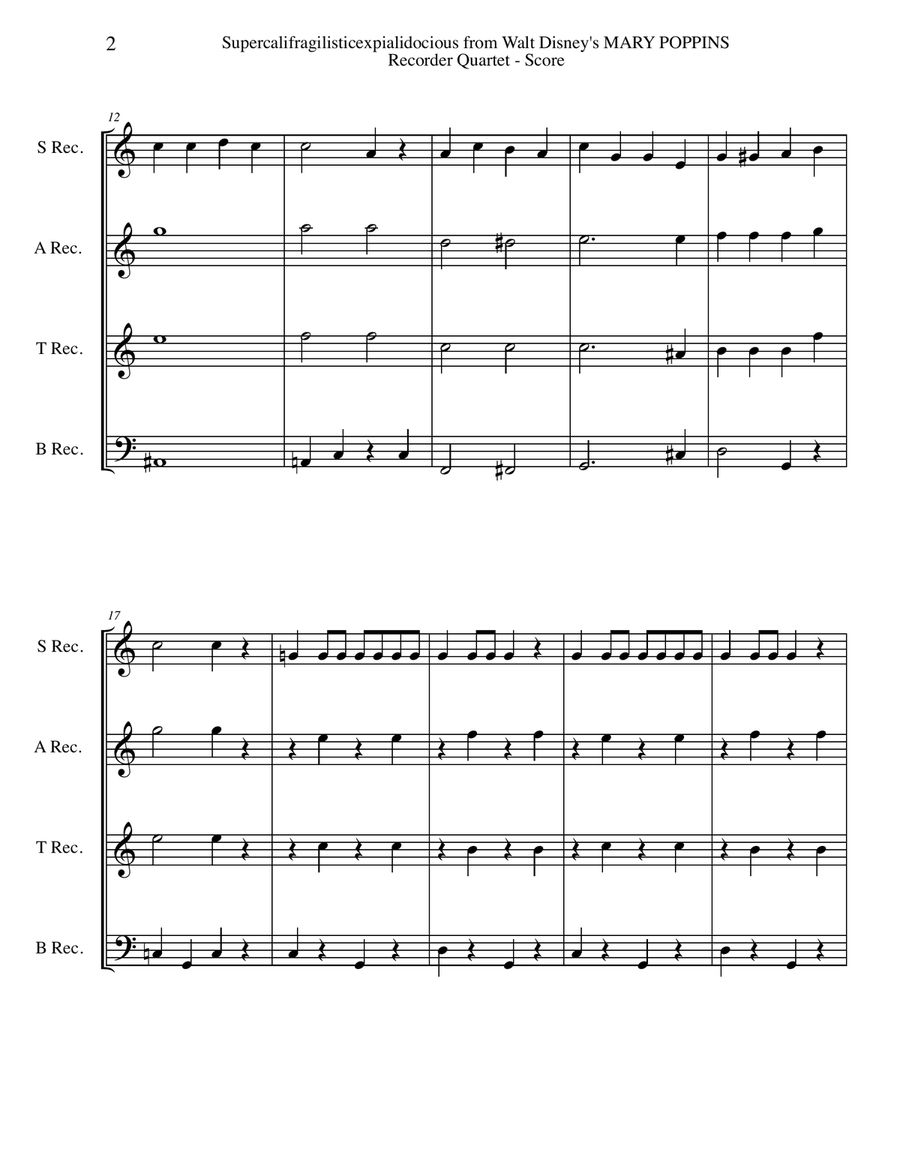 Supercalifragilisticexpialidocious from Walt Disney's MARY POPPINS Small Ensemble scores gallery preview page 2
