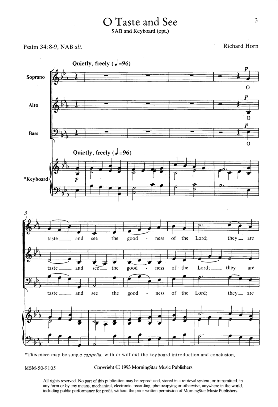 O Taste and See 3-Part scores gallery preview page 1