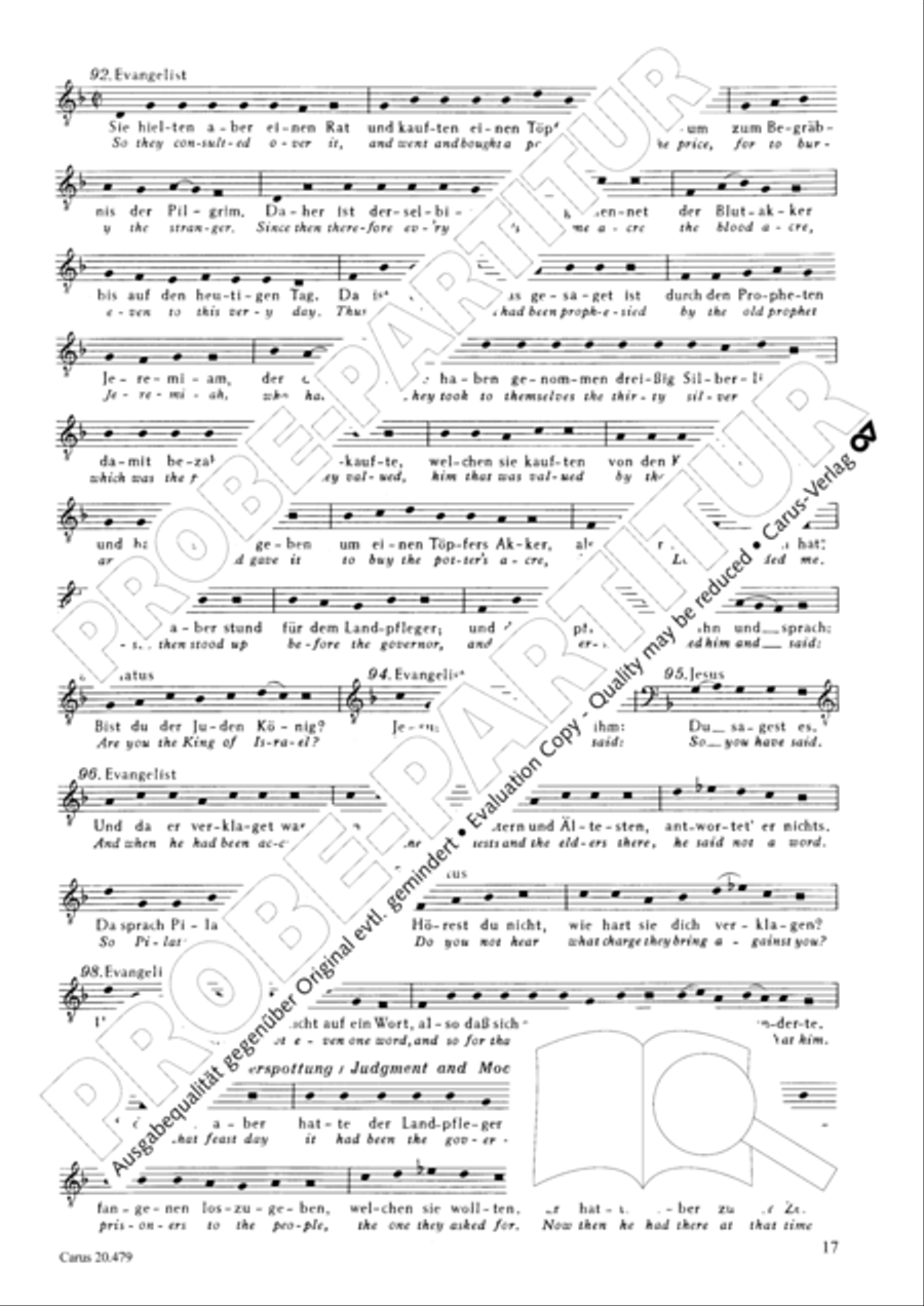 St. Matthew Passion (Matthaus-Passion) 4-Part scores gallery preview page 24