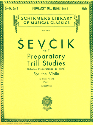 Book cover for Preparatory Trill Studies, Op. 7 – Book 1