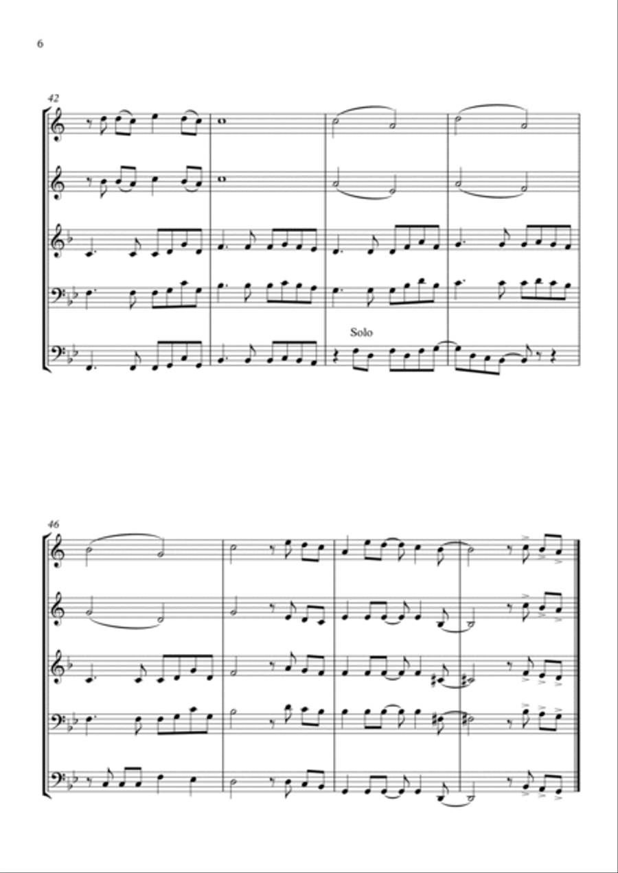 Flowers Flowers Brass Quintet scores gallery preview page 6
