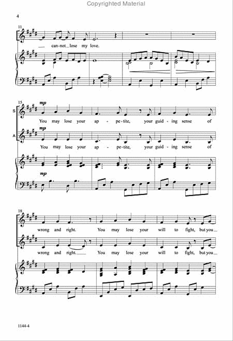 You Cannot Lose My Love - SA Octavo SA scores gallery preview page 3