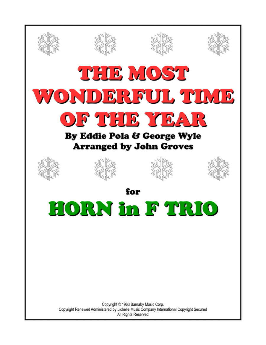 The Most Wonderful Time Of The Year Brass Ensemble scores gallery preview page 1
