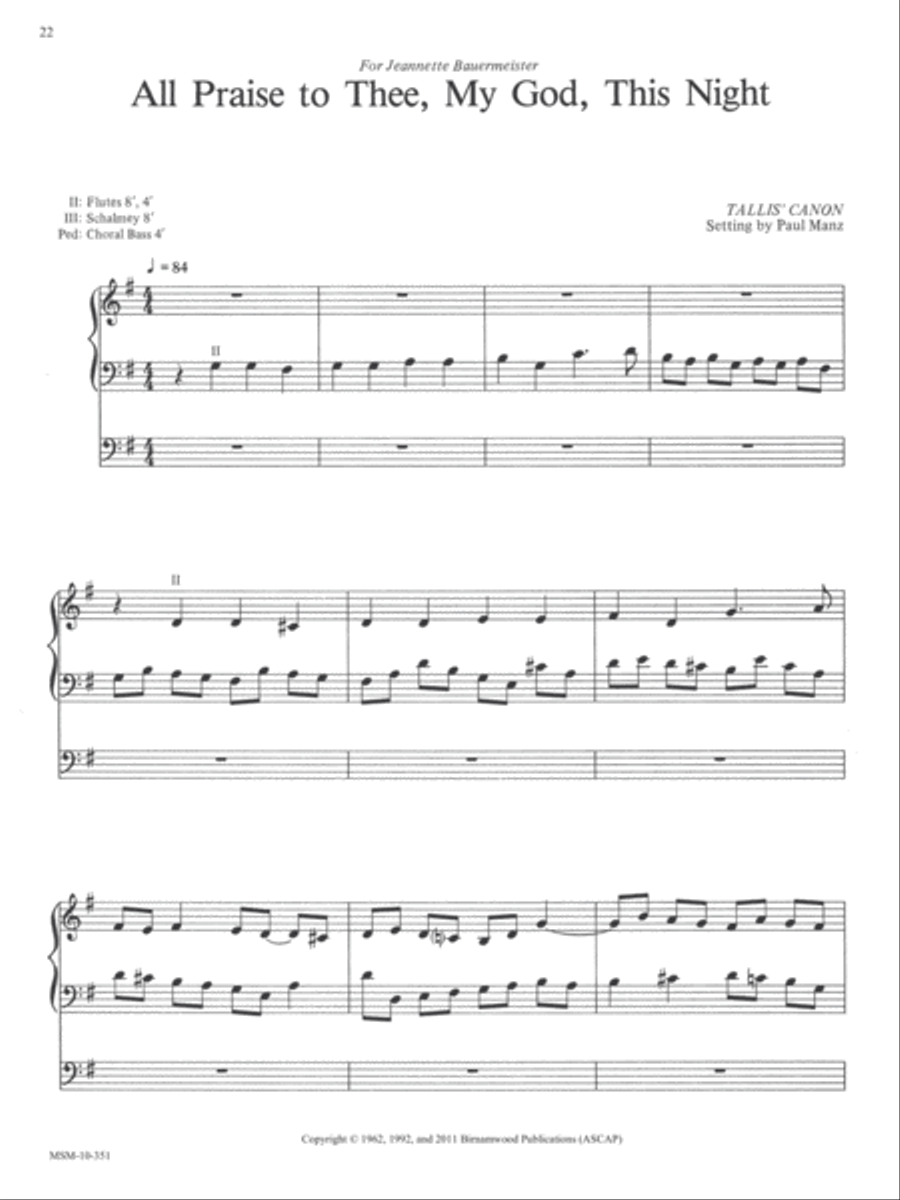 All Praise to Thee, My God, This Night Organ scores gallery preview page 1