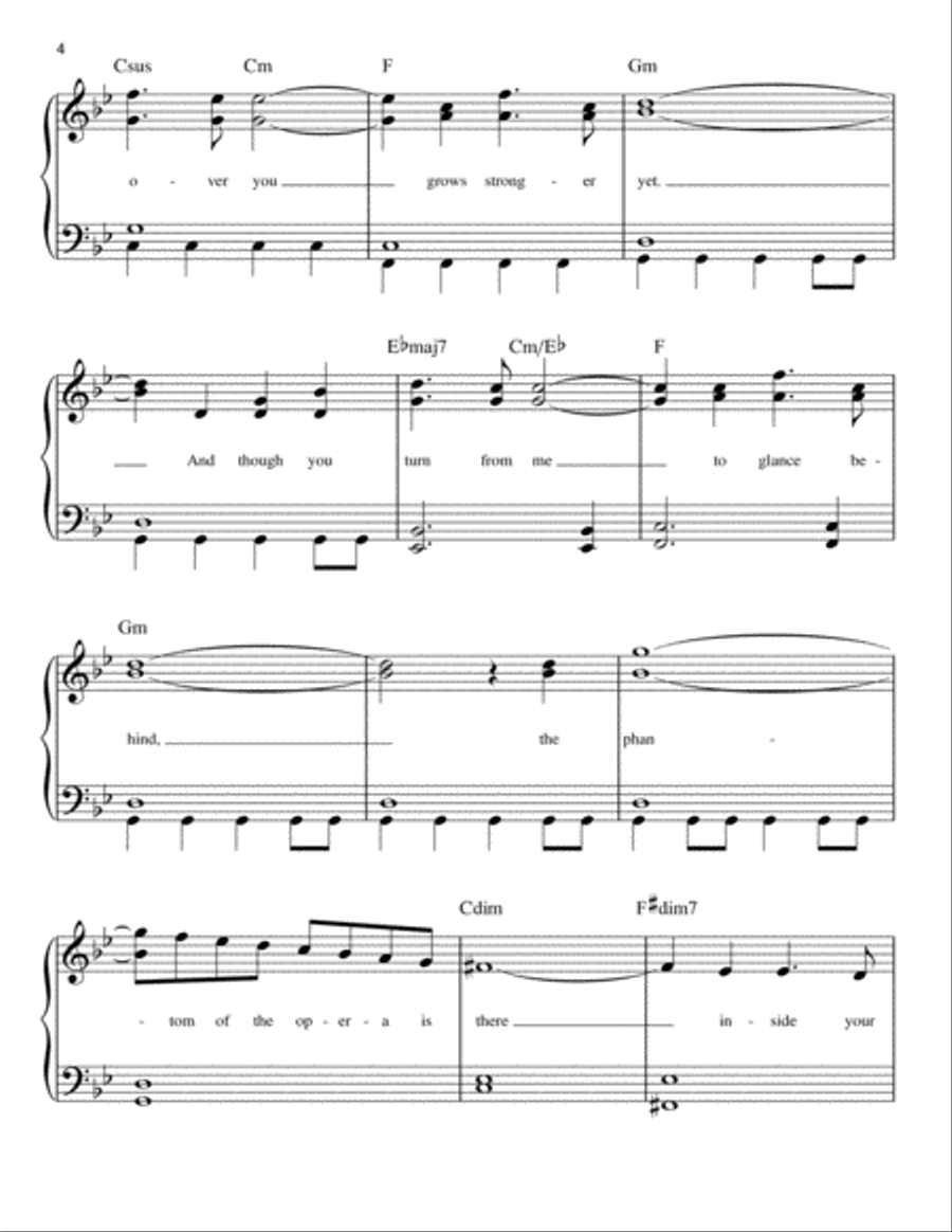 The Phantom Of The Opera Easy Piano scores gallery preview page 4