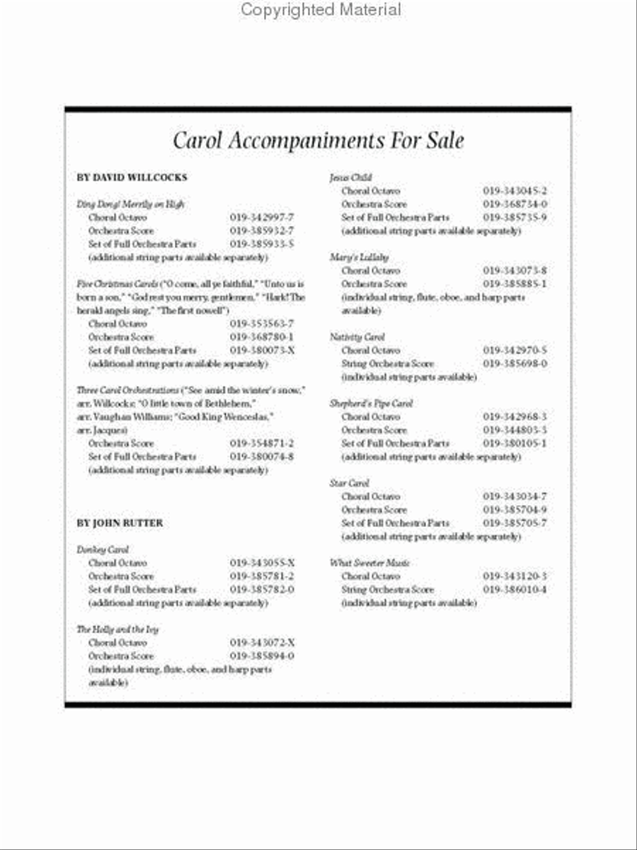 Carol Symphony 4-Part scores gallery preview page 5
