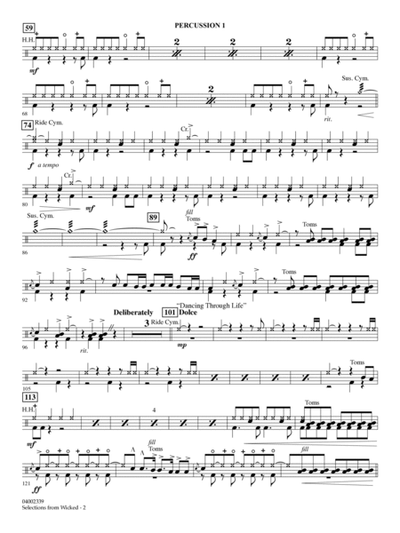 Selections from Wicked (arr. Jay Bocook) - Percussion 1