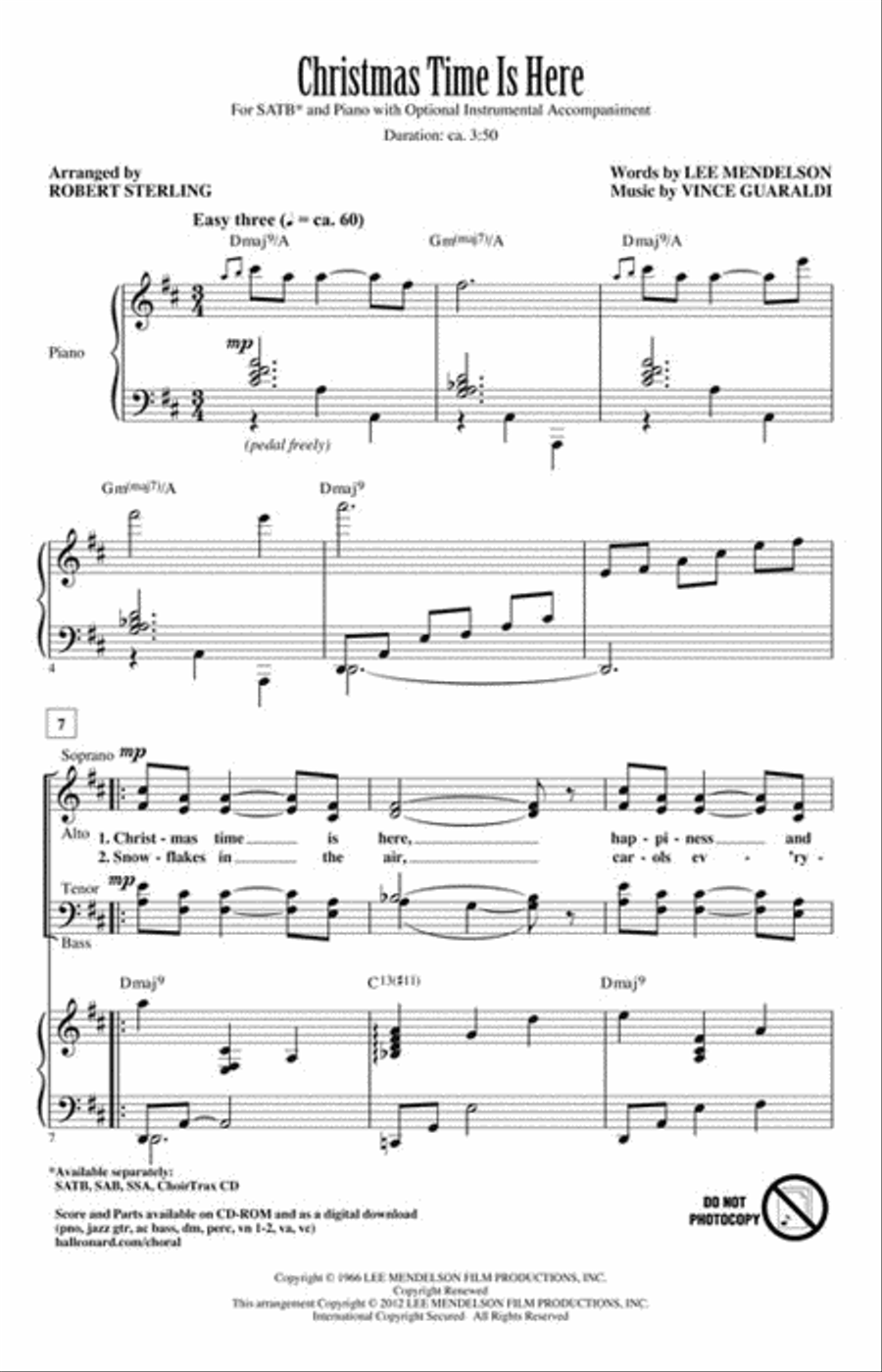 Christmas Time Is Here 4-Part scores gallery preview page 2