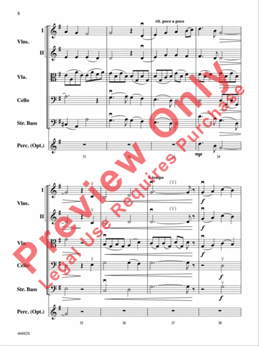 See Amid the Winter's Snow String Orchestra scores gallery preview page 9