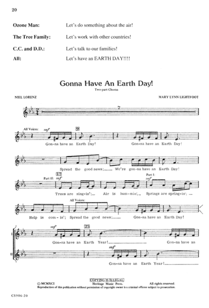 Gonna Have An Earth Day - Singer's Ed