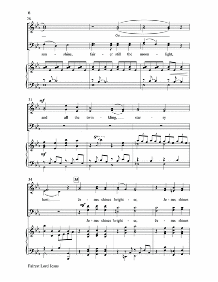Fairest Lord Jesus 4-Part scores gallery preview page 6