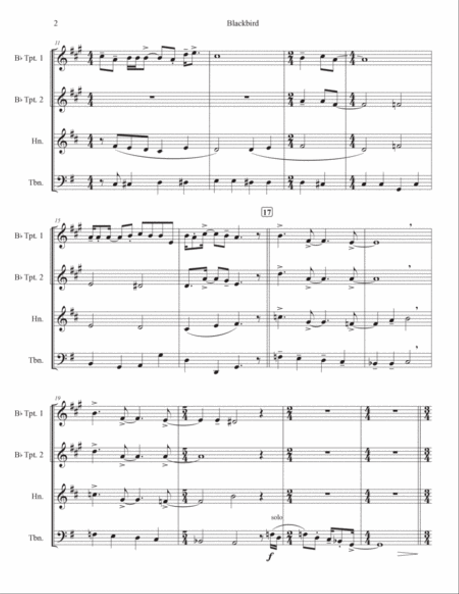 Blackbird Brass Ensemble scores gallery preview page 3