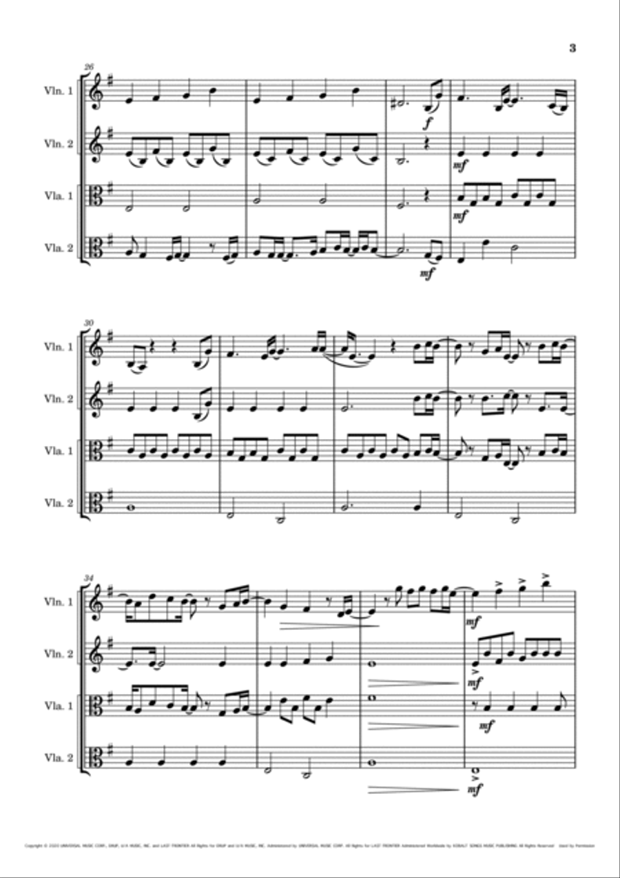 No Time To Die String Quartet scores gallery preview page 5