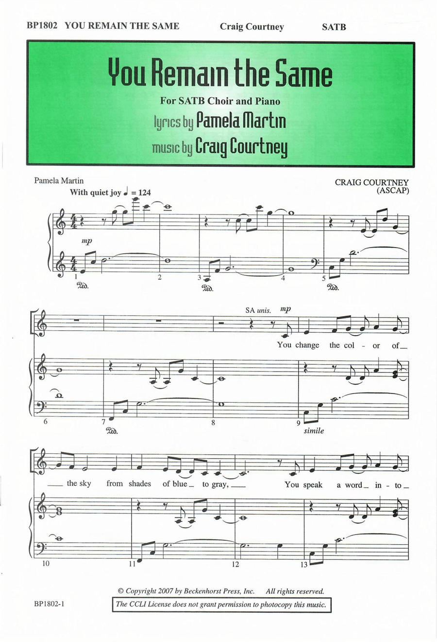 You Remain the Same 4-Part scores gallery preview page 1