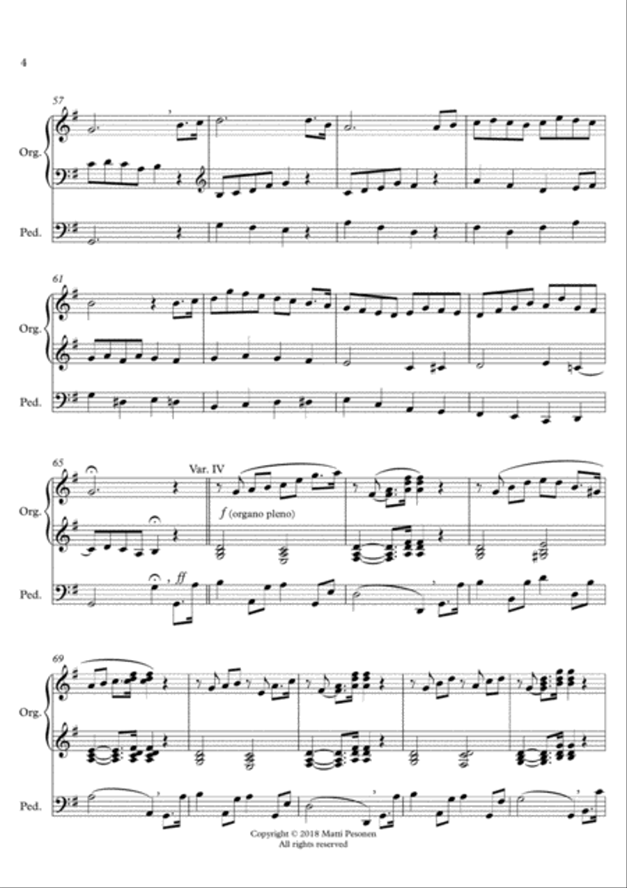 In the Sweet By and By - Partita for Organ Organ Solo scores gallery preview page 6