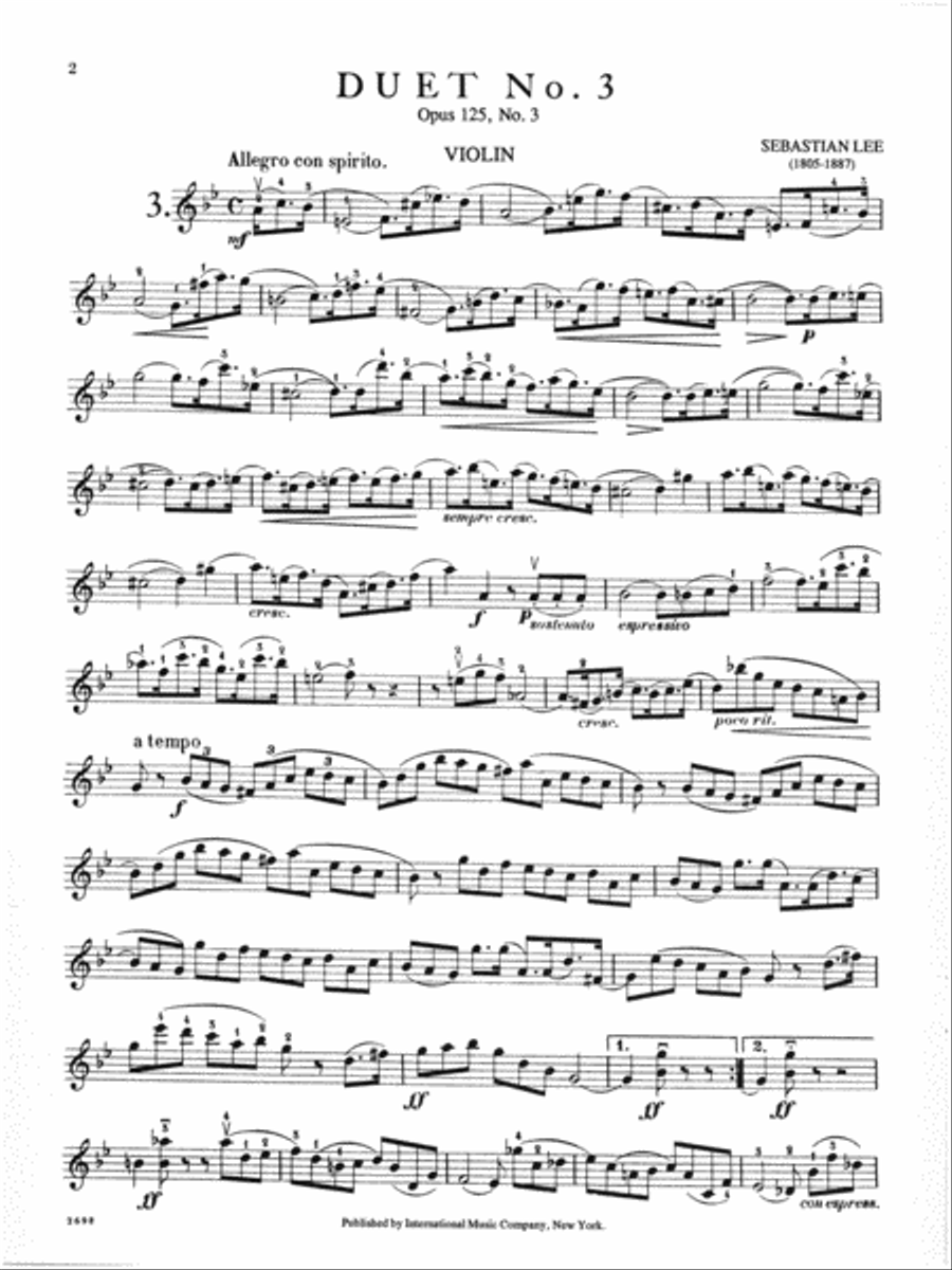 Duet No. 3 In B Flat Major, Opus 125