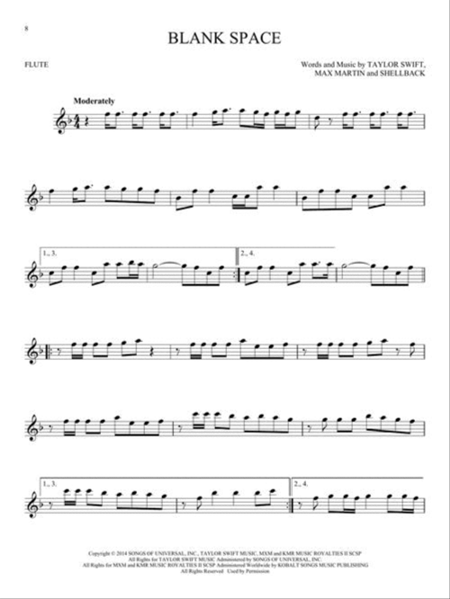 Taylor Swift Taylor Swift Flute Solo scores gallery preview page 6