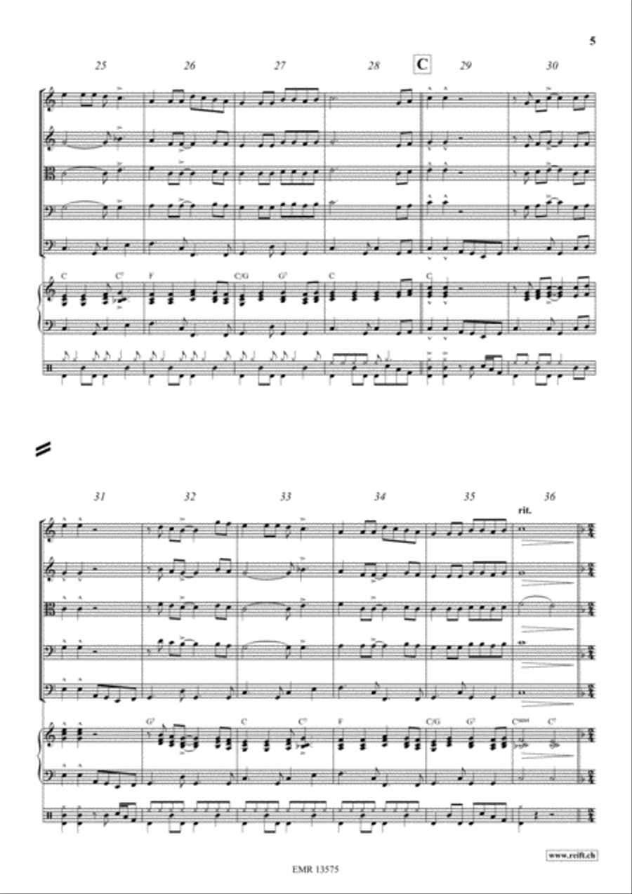 Shell' Be Coming Round The Mountain String Quintet scores gallery preview page 5