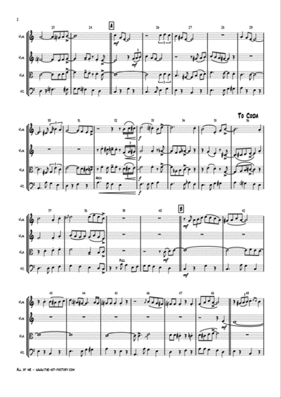 All Of Me String Quartet scores gallery preview page 2