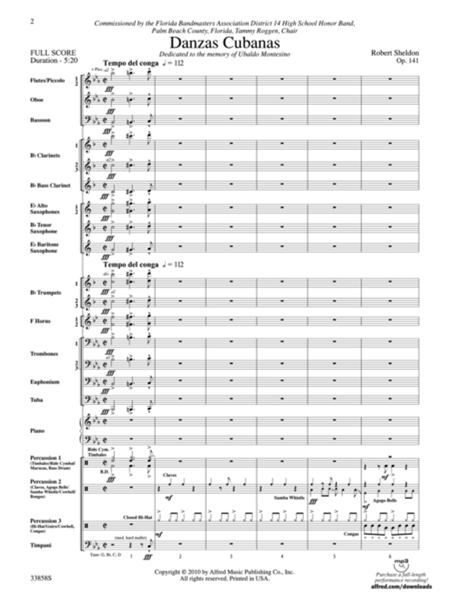 Danzas Cubanas Danzas Cubanas Concert Band scores gallery preview page 2
