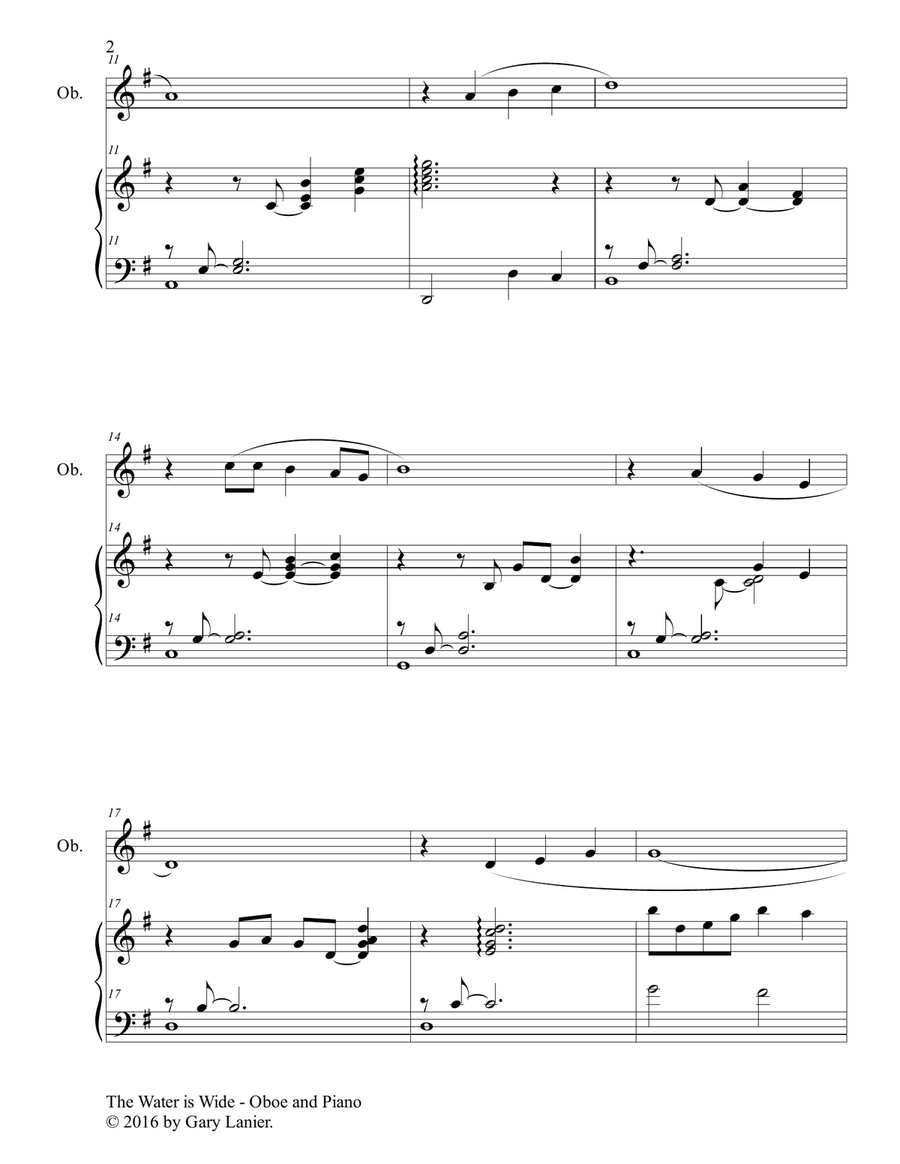THE WATER IS WIDE (Oboe & Piano with Parts) THE WATER IS WIDE (Oboe & Piano with Parts) Piano scores gallery preview page 3