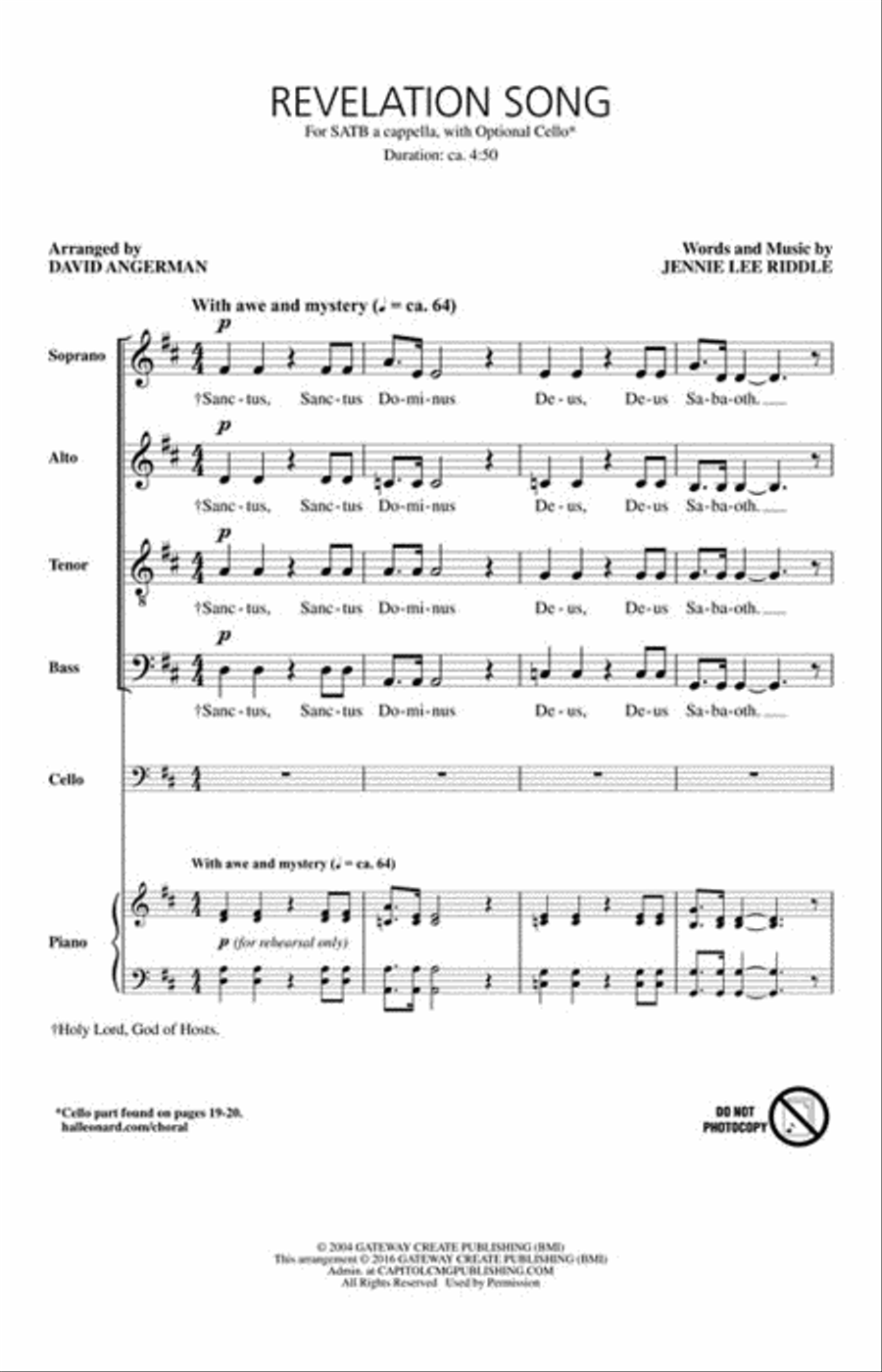 Revelation Song 4-Part scores gallery preview page 2