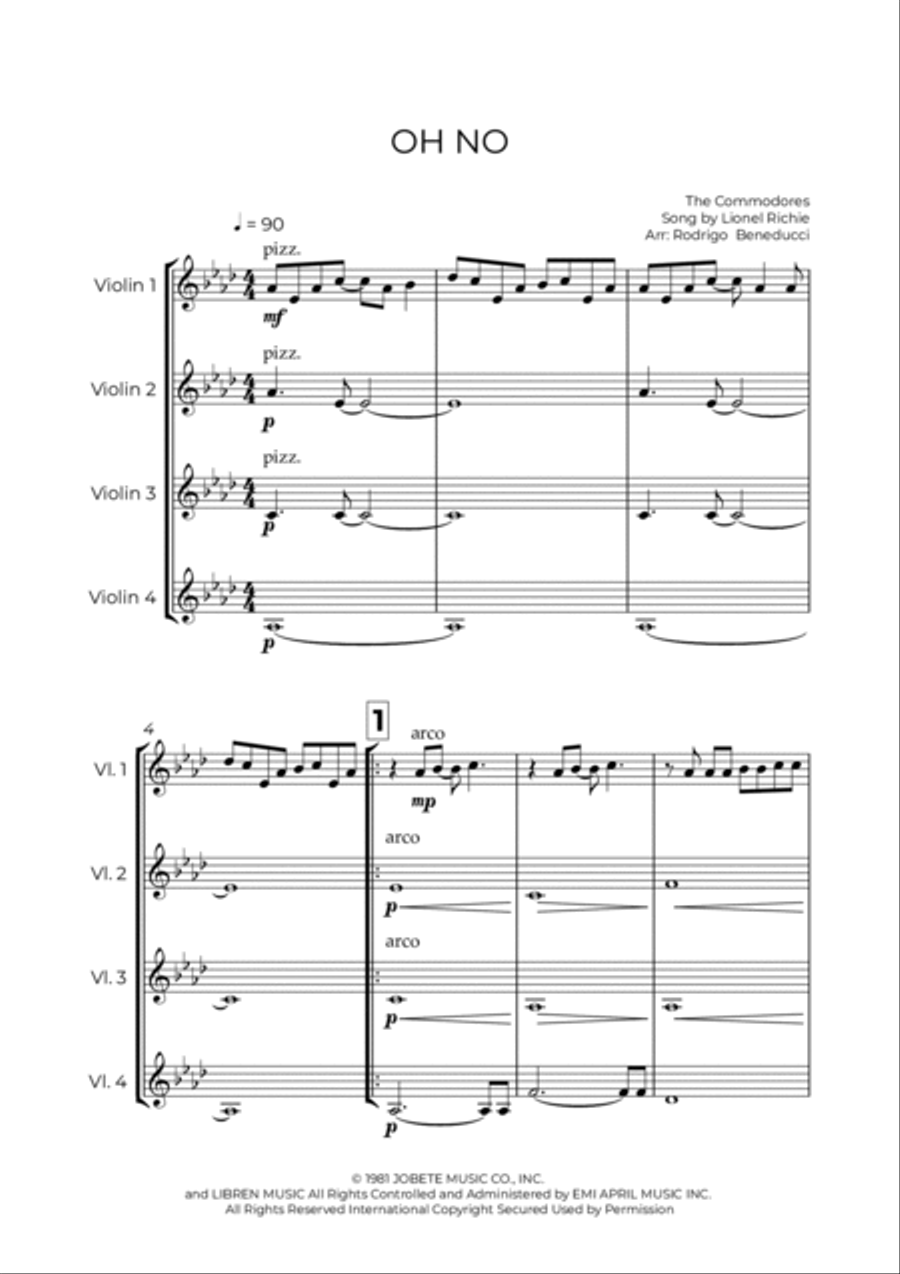 Oh No String Quartet scores gallery preview page 2