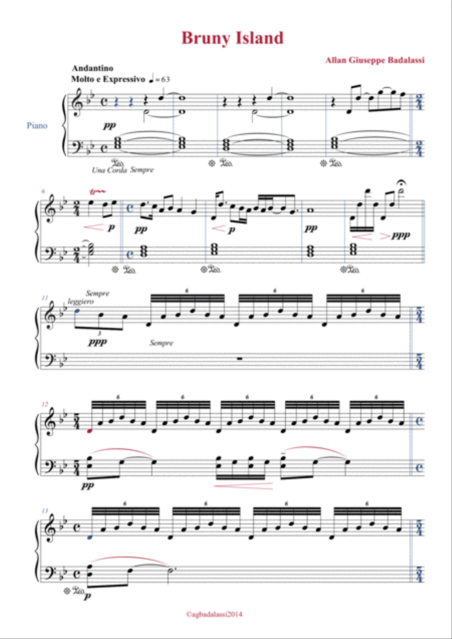 Bruny Island Bruny Island Piano Solo scores gallery preview page 1