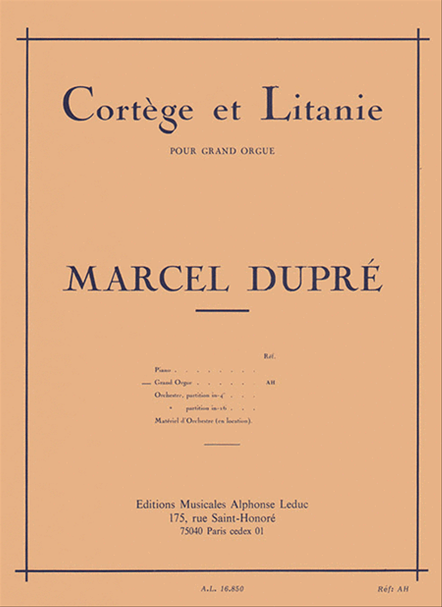 Cortege et Litanie pour Grand Orgue Organ scores gallery preview page 1