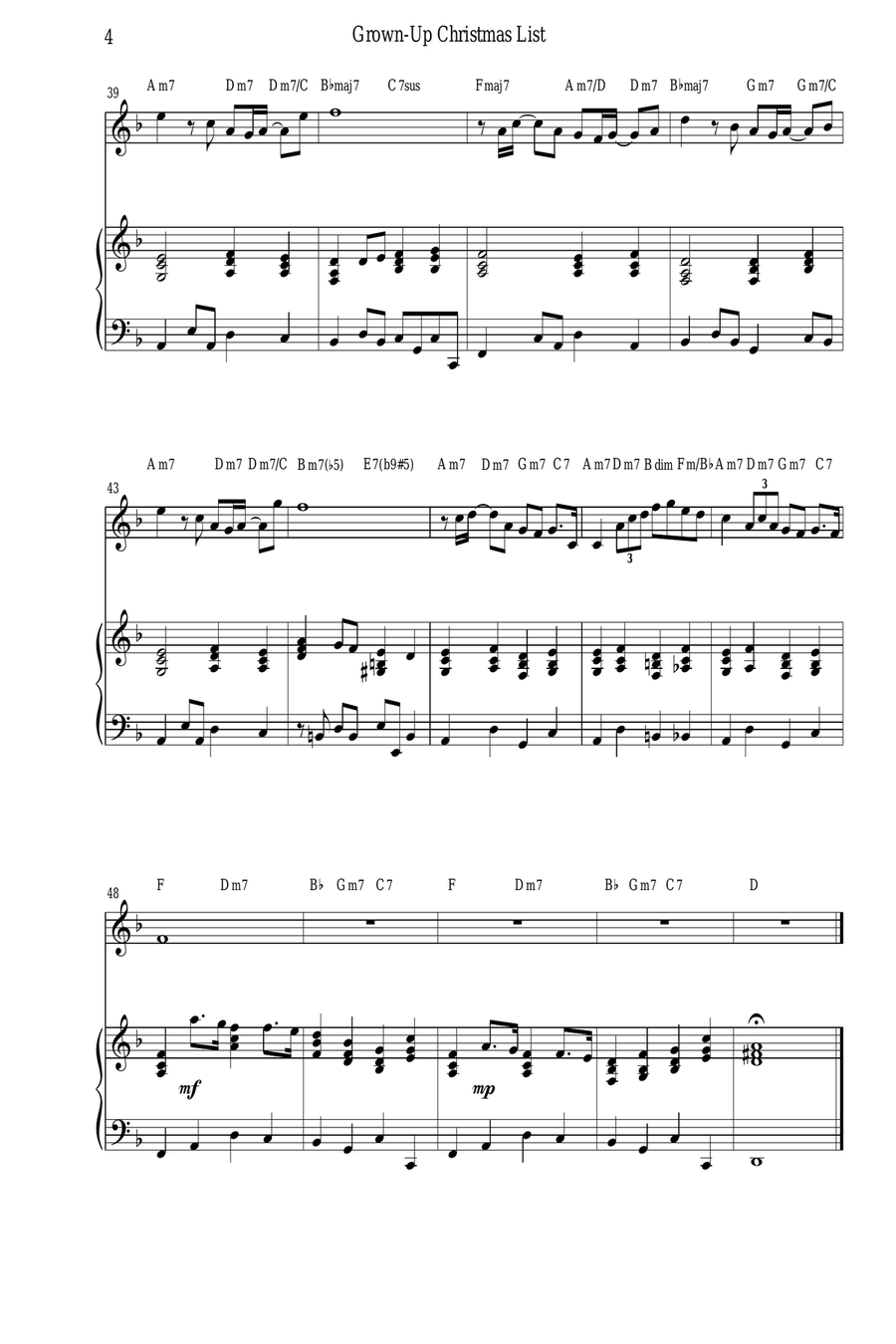 Grown-Up Christmas List B-Flat Clarinet scores gallery preview page 6