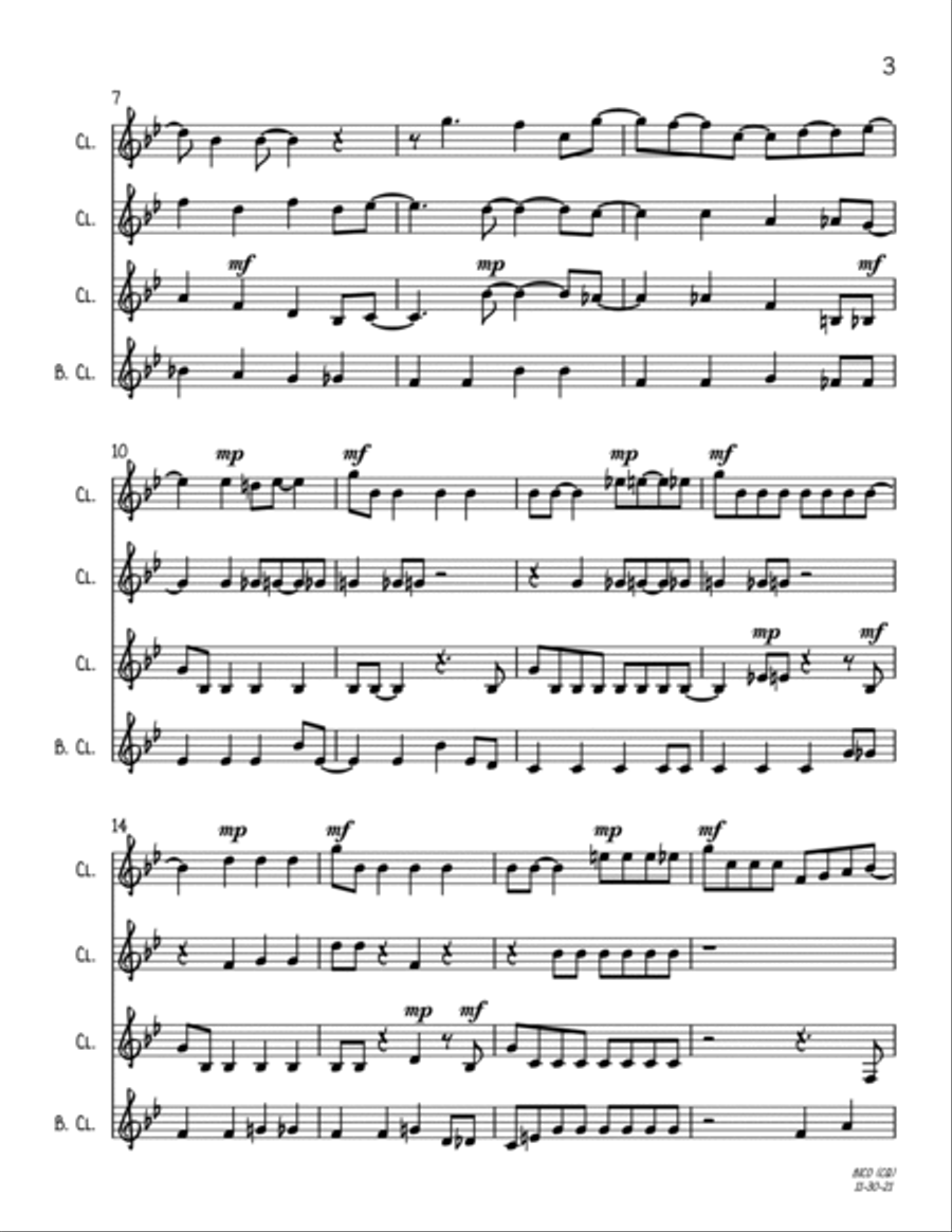 Baby, It's Cold Outside Woodwind Quartet scores gallery preview page 3