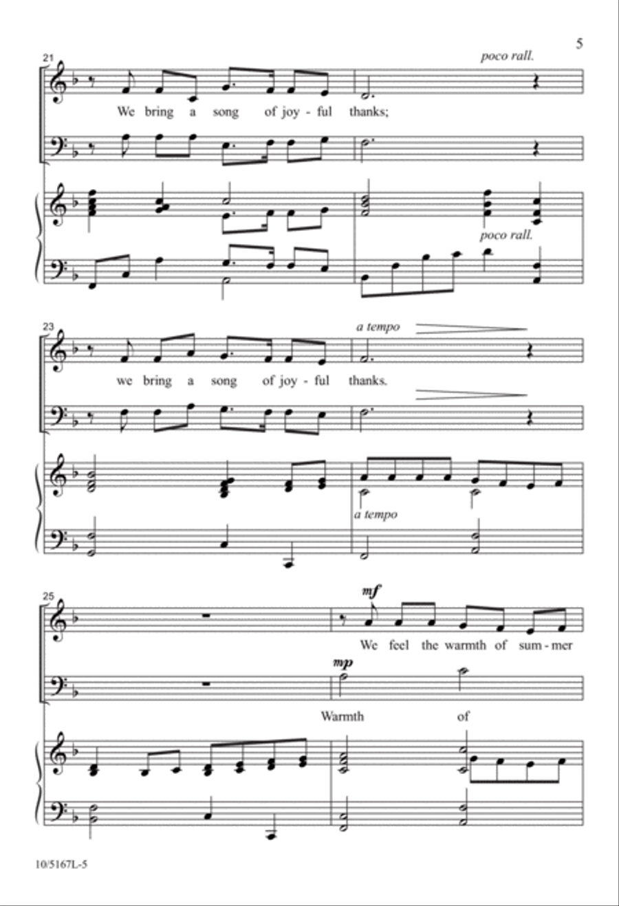 Song of Joyful Thanks 2-Part scores gallery preview page 5