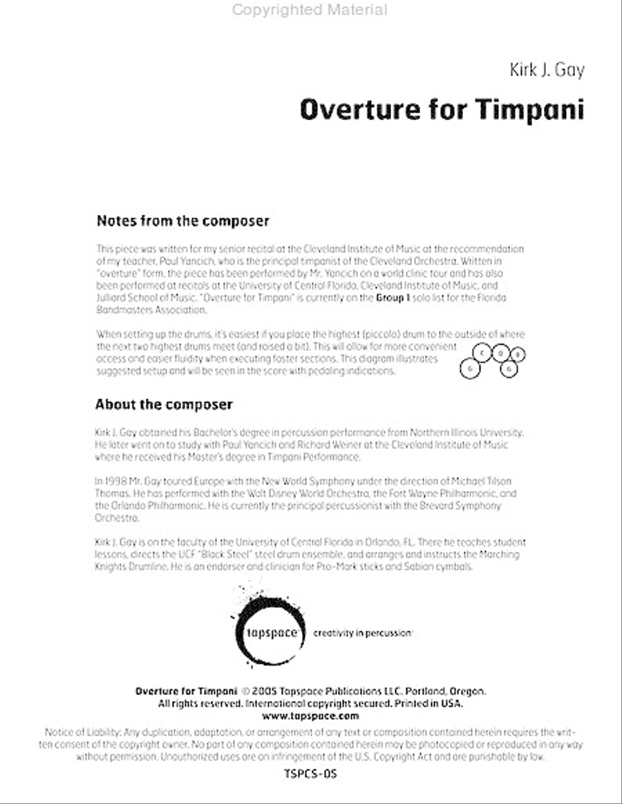 Overture for Timpani Overture for Timpani Percussion scores gallery preview page 2