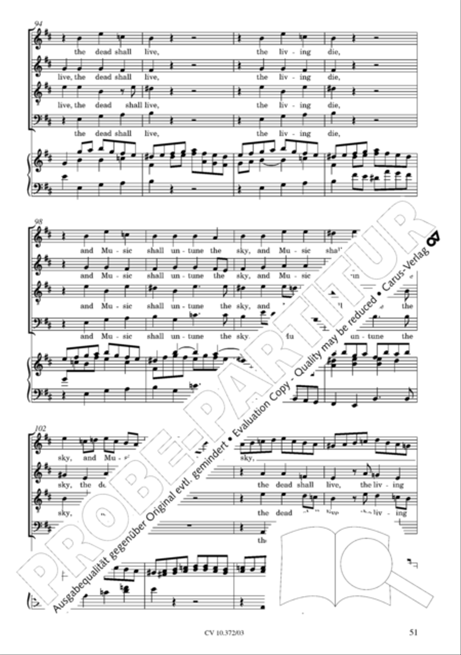 Ode for St. Cecilias Day 4-Part scores gallery preview page 52
