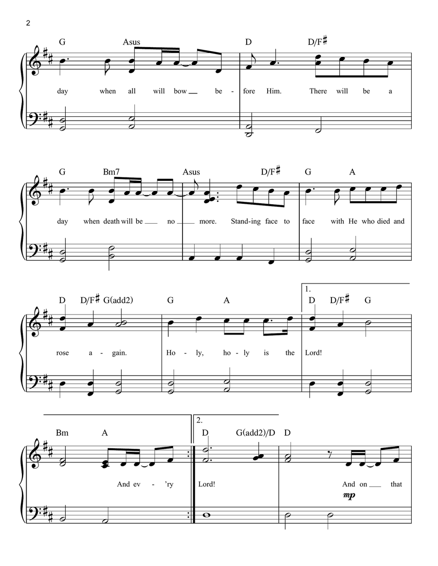 Hymn Of Heaven Easy Piano scores gallery preview page 2