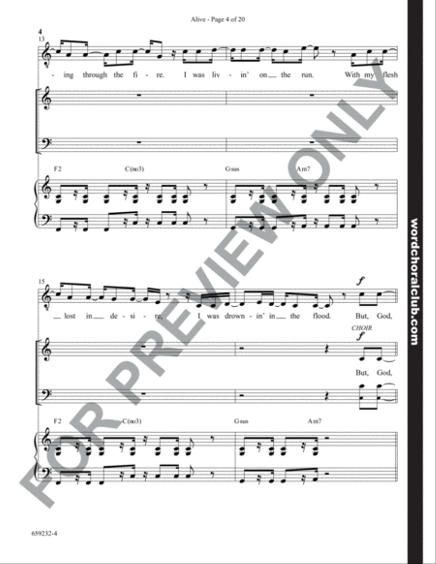 Alive - Anthem Alive - Anthem 4-Part scores gallery preview page 4
