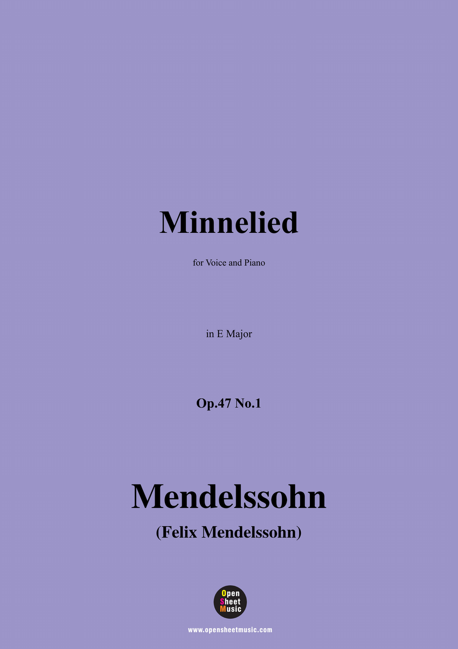 F. Mendelssohn-Minnelied,Op.47 No.1,in E Major Piano, Vocal scores gallery preview page 1