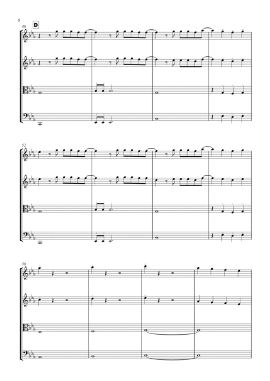 Bring Me To Life String Quartet scores gallery preview page 5