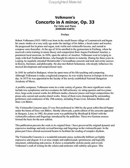 Concerto In A Minor, Opus 33