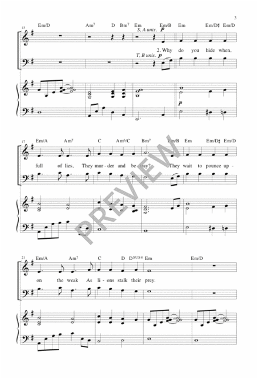Why Stand So Far Away, My God? 4-Part scores gallery preview page 2