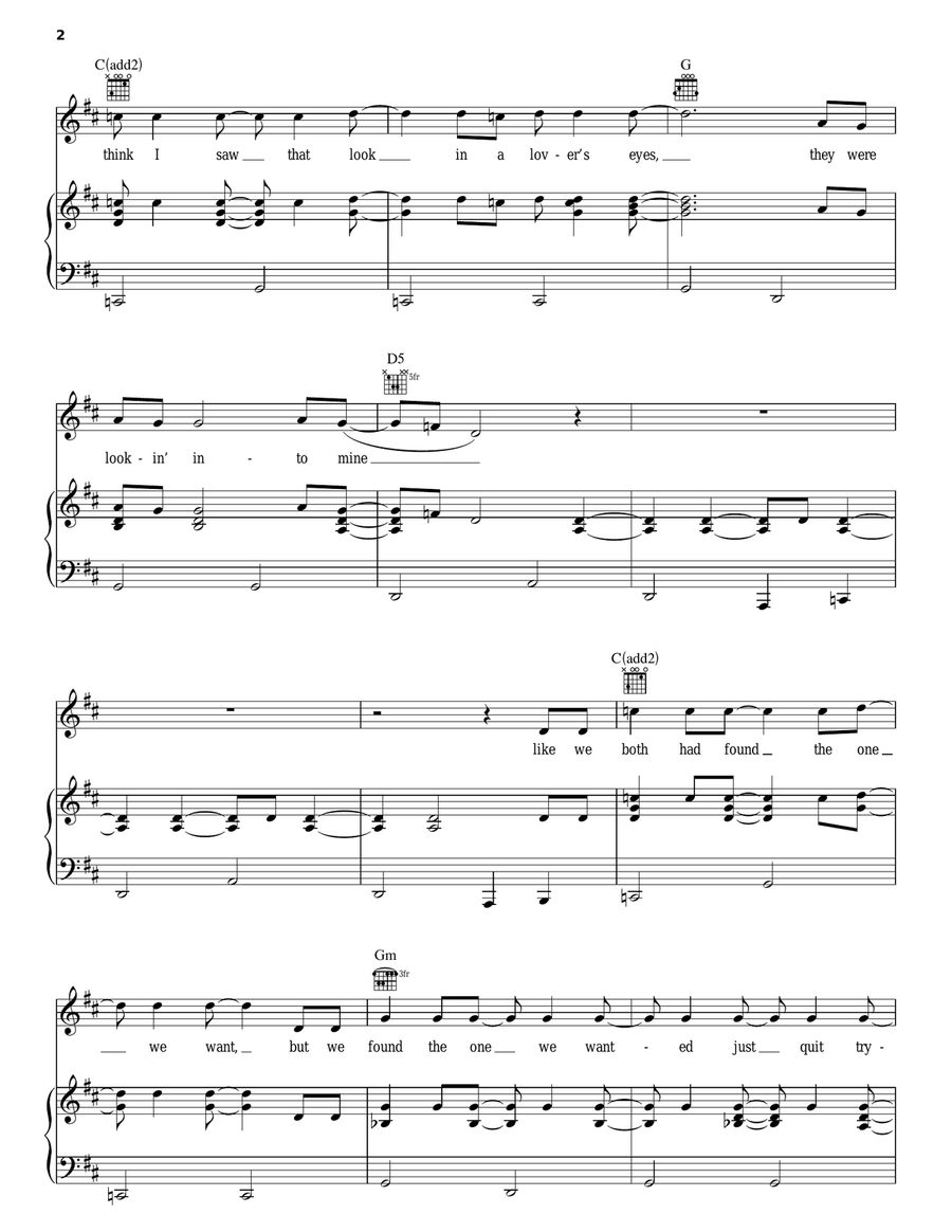 We Tell Ourselves Piano, Vocal, Guitar scores gallery preview page 2