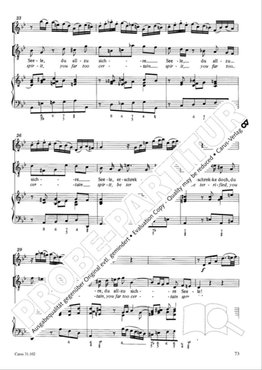 Lord God, your eyes are seeing truth in trusting (Herr, deine Augen sehen nach dem Glauben) ATB scores gallery preview page 74