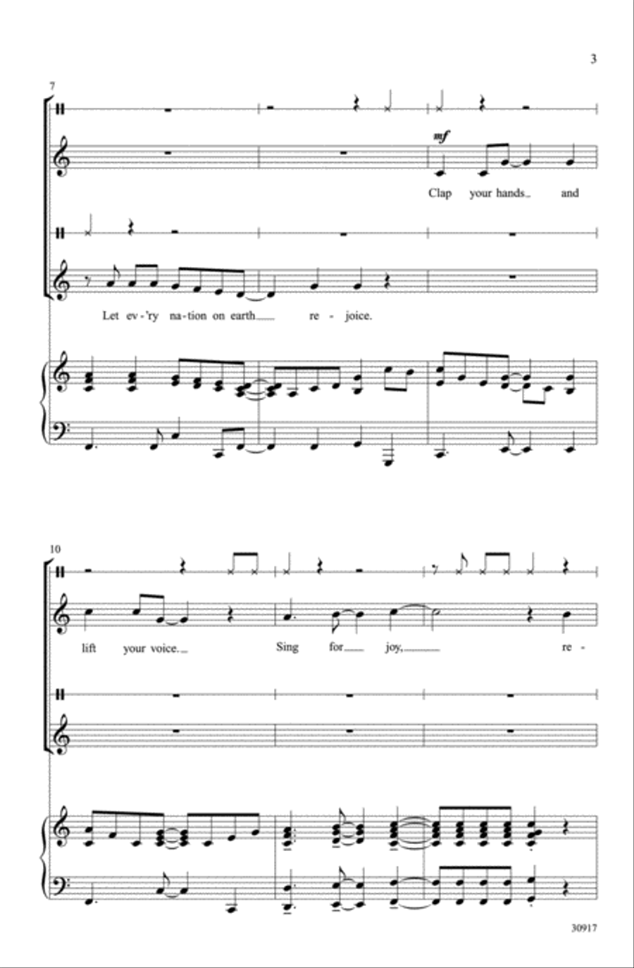 Clap Your Hands, Rejoice! 2-Part scores gallery preview page 3