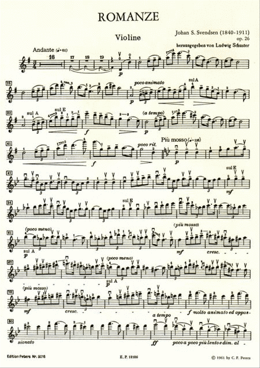 Romance in G Op. 26 for Violin and Orch. (Ed. for Violin and Piano by the Comp.) Violin Solo scores gallery preview page 3